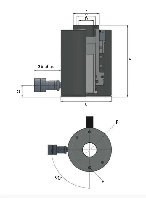 HHA - Single Acting Hollow Piston Aluminum Cylinders