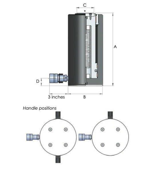 HAS - Single Acting Solid Piston Aluminum Cylinders