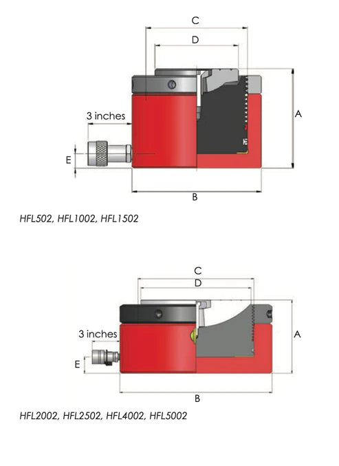 HFL - Single Acting Low Height Failsafe Lock Ring Cylinders